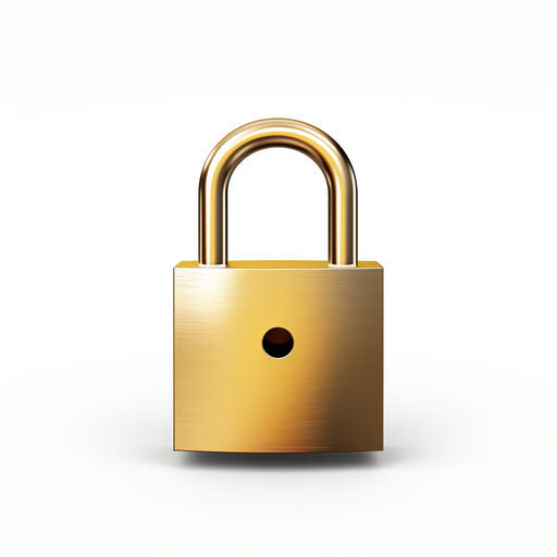 Minimalist padlock icon on white background