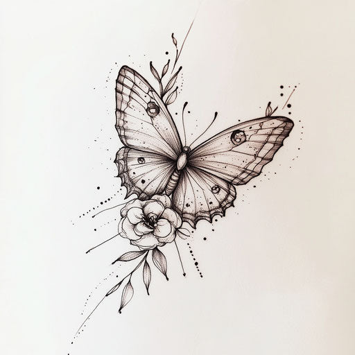 Detailed butterfly design on flat forearm tattoo