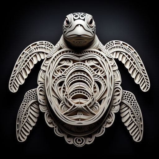 Polynesian turtle tattoo art & designs, monochrome canvases style