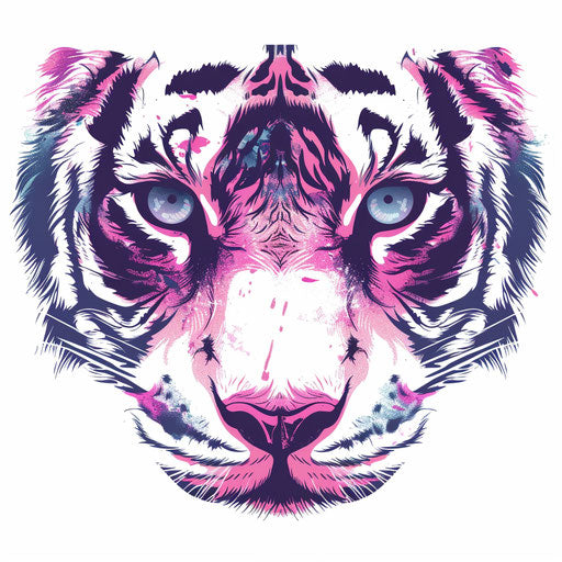 Whimsical tiger eye tattoos in flat clipart style