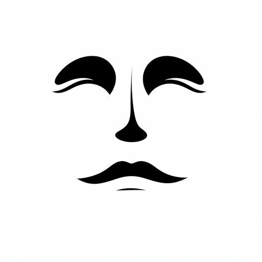 Minimalist style illustration of nose, on white background