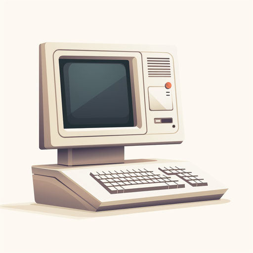 Minimalist PC Clipart on White Background