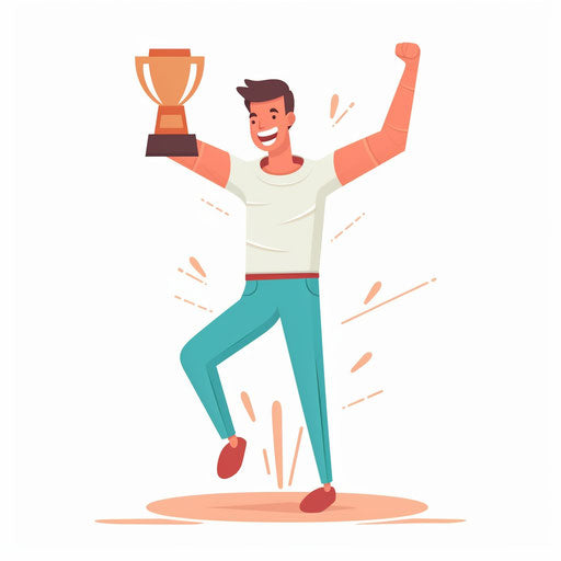 Winner clipart in minimalist style on white background