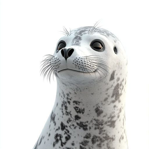 3D seal on white background, photo realistic style