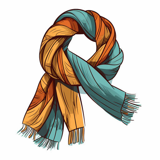 Scarf in Minimalist Style on White Background