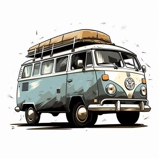 Van clipart in the style of Chiaroscuro Art