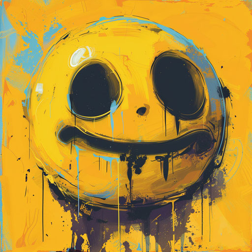 Mindblowing Free Download and the Mind, Emojistickers, in the Style of Kay Sage, Xbox 360 Graphics, Yellow and Blue, Bugcore, Bleaches, Neogeo, Spray Paint