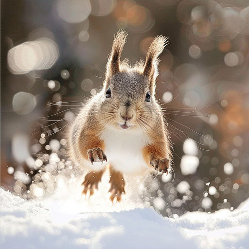 Squirrel hopping in the snow, Simen Johan style