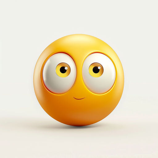 Smiling face with white eyes on white background