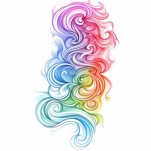 Harmonious rainbow tattoo sketch in clipart style