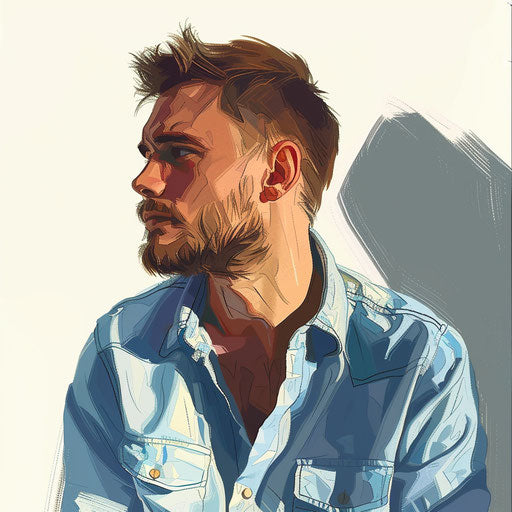 Artistic illustration against white background with shadows