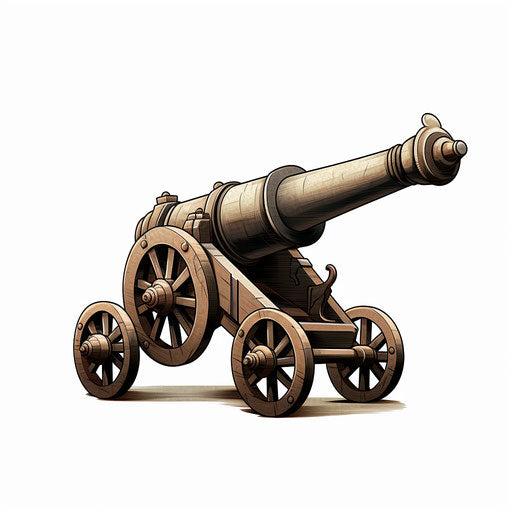 Cannon illustration in the style of Chiaroscuro Art