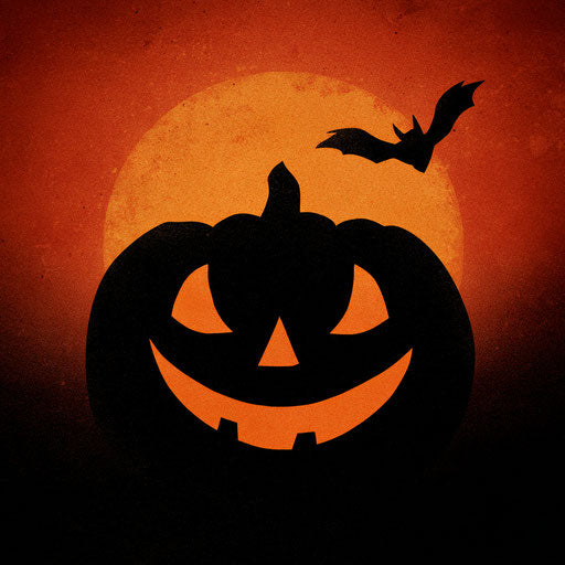 Orange Panel with a Happy Pumpkin Silhouette