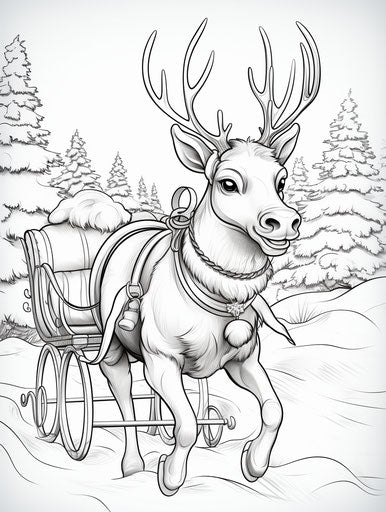 Best of sleigh ride animals - coloring page