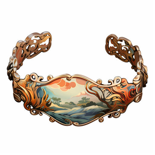 Bracelet clipart in the style of Oil painting, on a white background