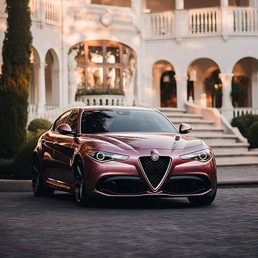 Light pink metallic classic car