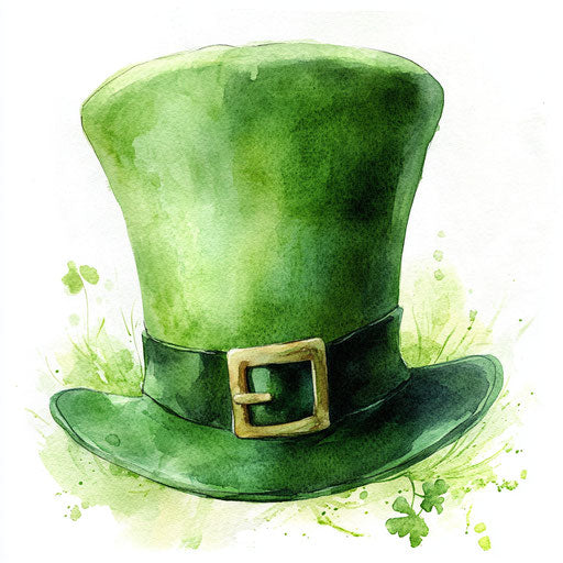 Watercolor St. Patrick's Day hat on white background