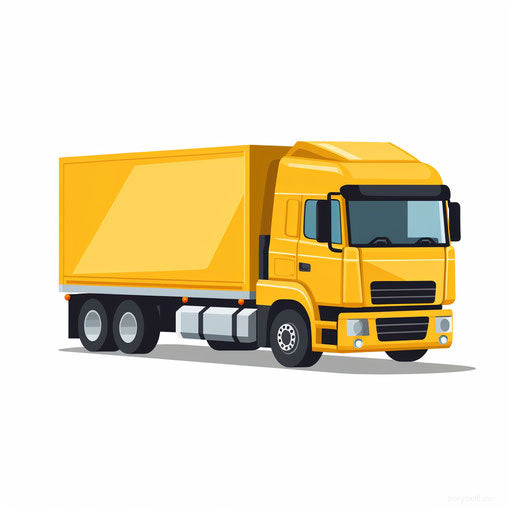 Minimalist truck illustration on white background