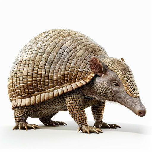 Photo-realistic armadillo clipart on flat white background