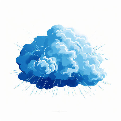 Minimalist style thunderstorm illustration on white background