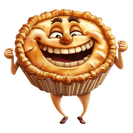 Print-Ready Pie Caricature Clipart in PDF Format