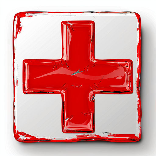 Red Cross clipart with glossy finish and sharp outlines