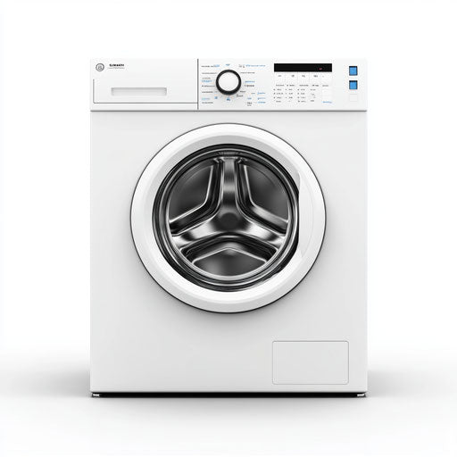 3D washing machine on white background, isolated clipart