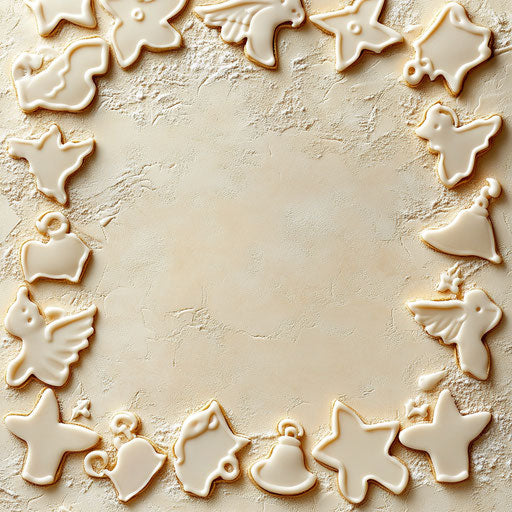 Christmas cookie cutter border of angels, bells, stars