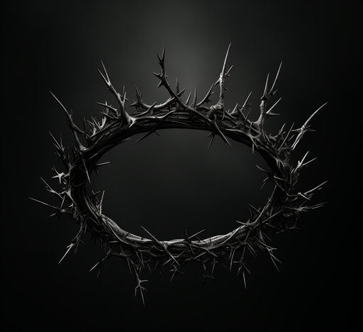 Black and white thorn crown icon for Halloween Halloween logo