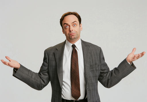 Confident man in suit on white background
