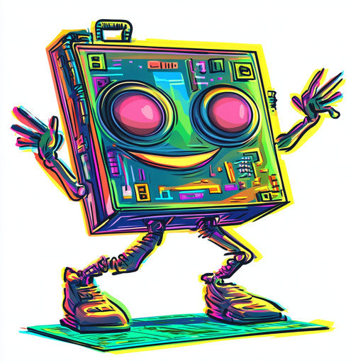 Humorous caricature of a CPU with human characteristics