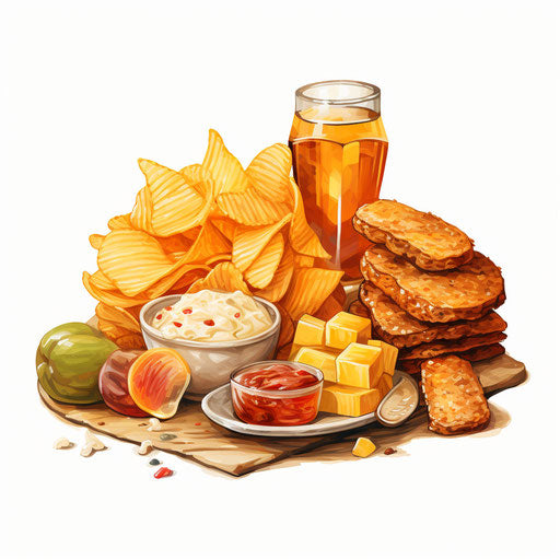 Snack illustration in the style of Oil painting