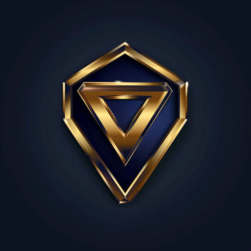 Elegant logo for YouTuber with a gold emblem on dark blue background, highlighting sophistication