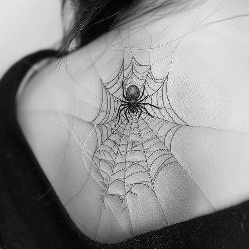 Spider web tattoo with hidden message