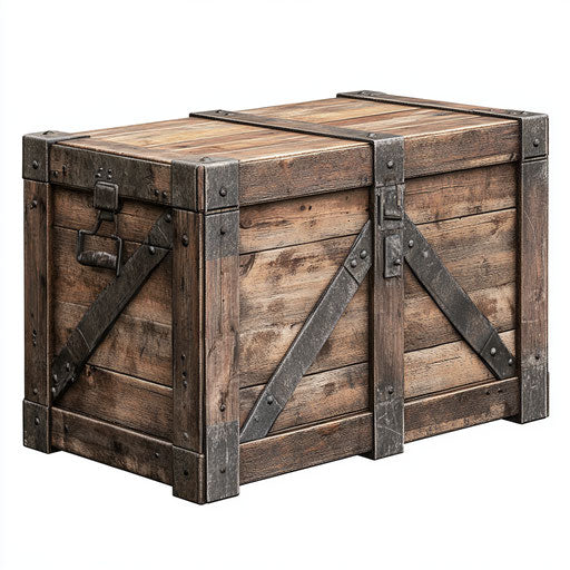 Photo-realistic illustration of a cargo crate