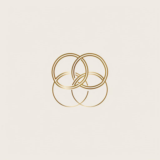 Minimalist wedding logo with clean lines on white background