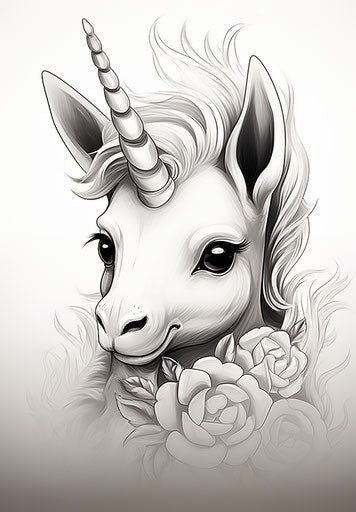 Little baby unicorns coloring pages, comic art style