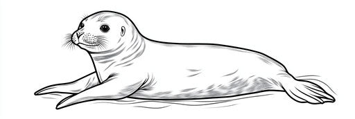 Very simple seal coloring book page 3:1