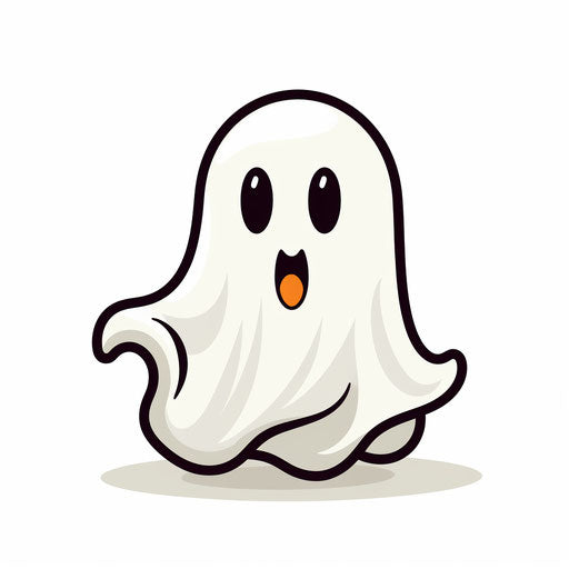 Minimalist boo illustration on white background