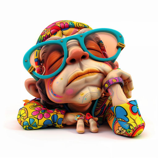 Realistic lazy clipart on white background, vibrant colors