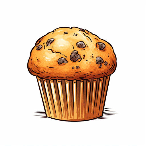 Minimalist style muffin illustration, on white background