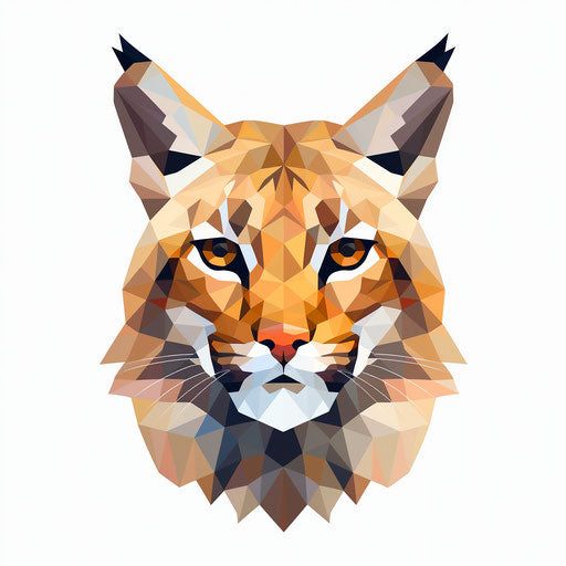 Bobcat illustration in Minimalist style, on white background