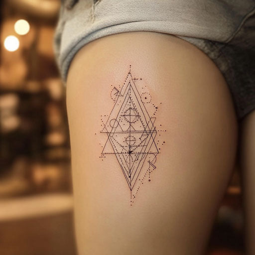 Beautiful clipart style flat tattoo sketch for women