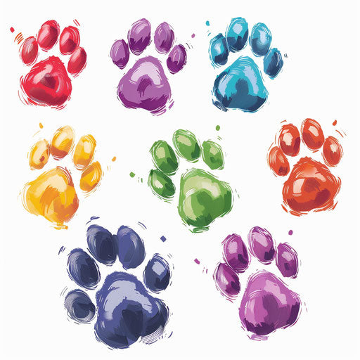Realistic paw print on white background, modern design