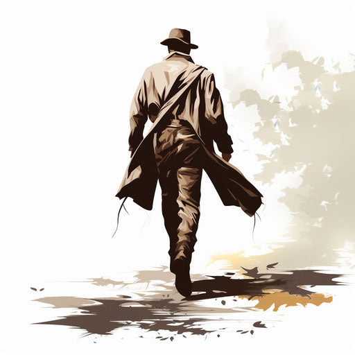 Walk clipart in the style of Chiaroscuro Art, on a white background