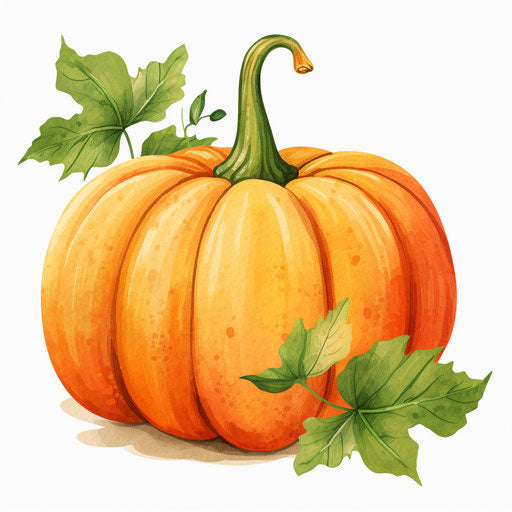 Pumpkin art with Pastel Colors style on white background