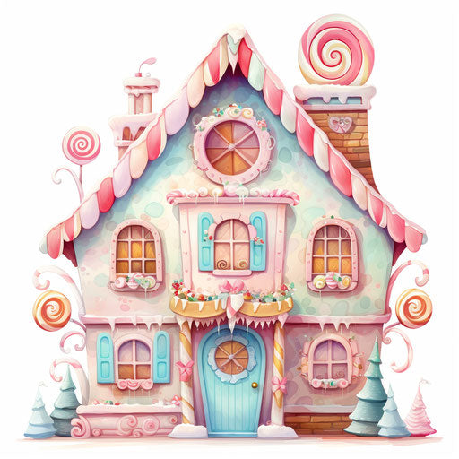 Gingerbread house in Pastel Colors Art style