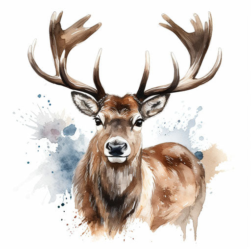 Reindeer illustration in the style of Oil painting