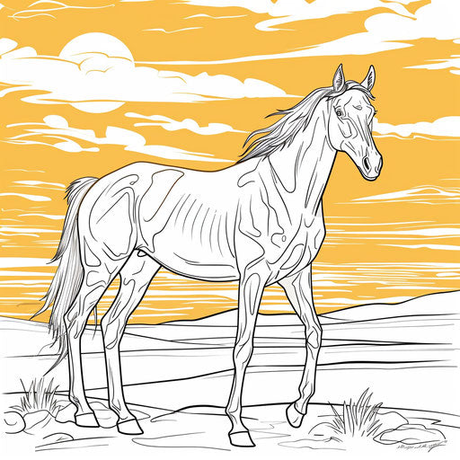 Horse silhouette at sunset