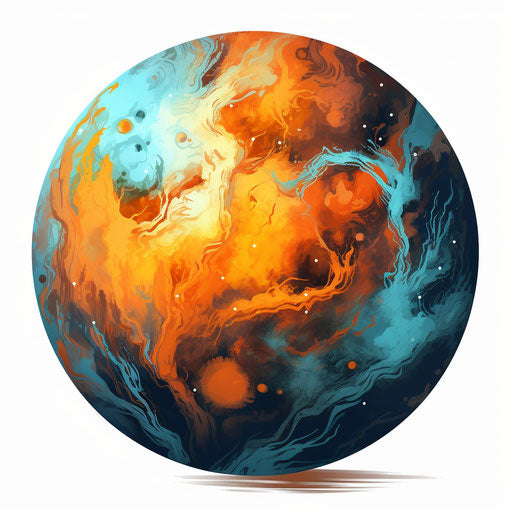 Planet clipart in the style of Chiaroscuro Art